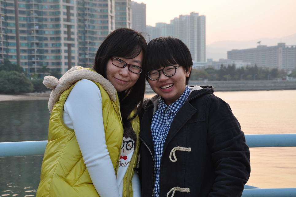 Two members of the research group outdoors