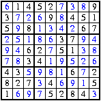 Sample Sudoku puzzle solution